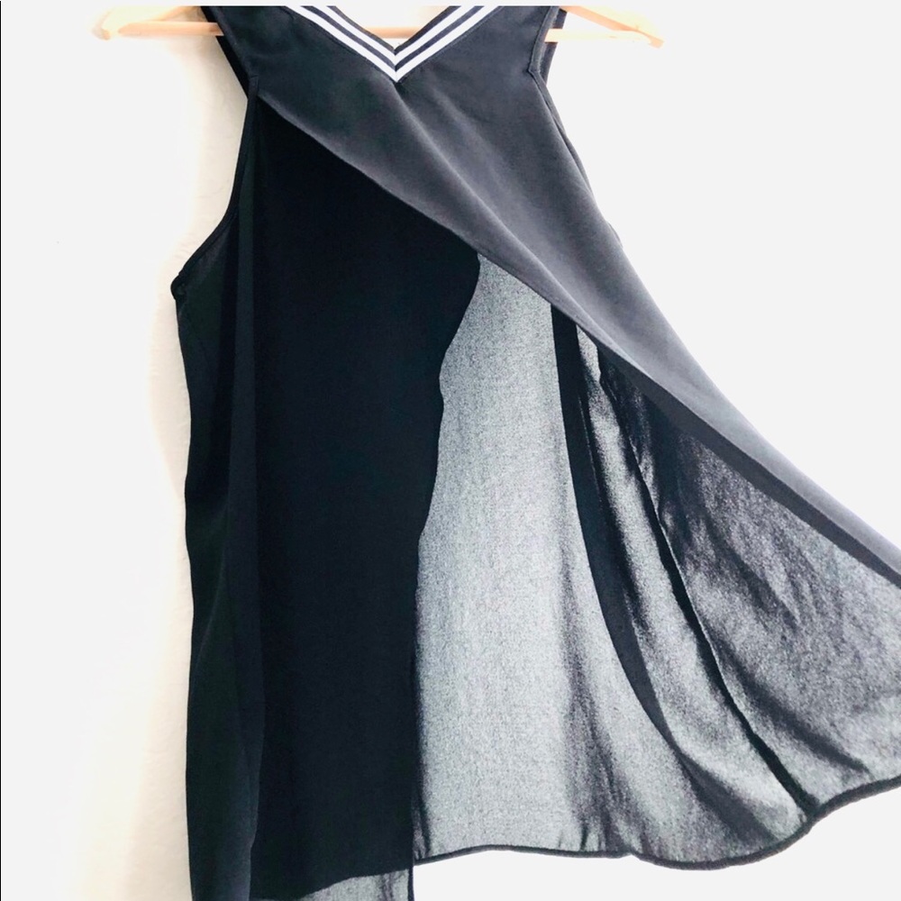 Express black sleeveless see through top with split back size Medium